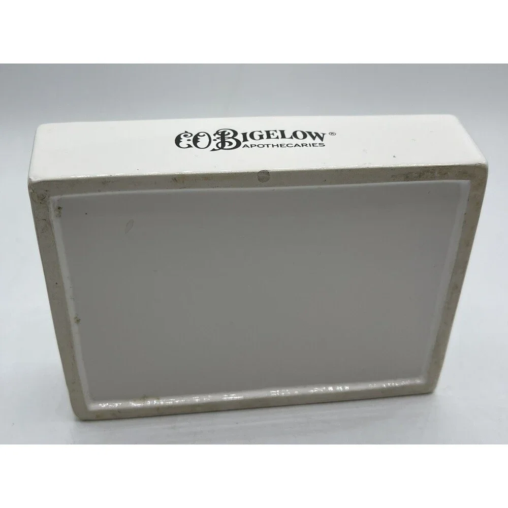 CO Bigelow Apothecaries Ceramic White Soap Dish